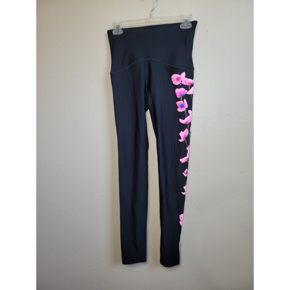 SPANX Booty Boost Active Leggings S High Rise Black Floral Illuminate Her